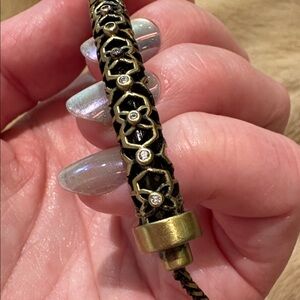 Kendra Scott Brass Crystal Slide Necklace NWOT come with Box